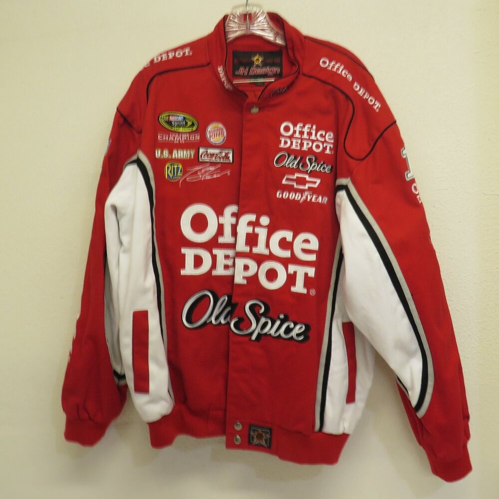 JH Design Authentic Tony Stewart Office Depot Old Spice VTG NASCAR Jacket XL.